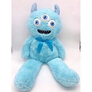 Three Eyed Monster 38” Blue Plush Stuffed Animal Hug&Luv RARE HTF Soft Jumbo XL